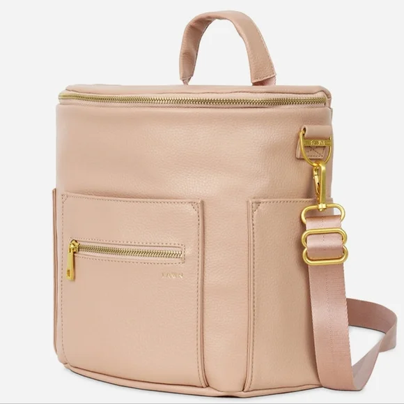 Fawn Design Mini Backpack Diaper Bag & Cosmetic Case- Warm Blush Pink - Picture 3 of 15